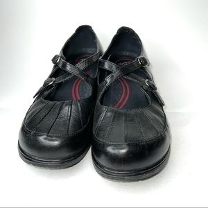 DANSKO Portia Black Leather Cross Strap Mary Jane Shoes 40 (US 9.5/10)